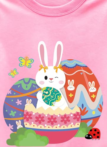 Easter Day Gift for Toddler Boy Baby Girl Tractor Loving Bunny T-Shirt — design detail