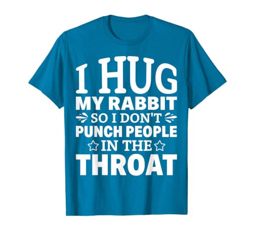 I Hug My Rabbit I Easter Bunny Design Lionhead Rabbit T-Shirt — design detail