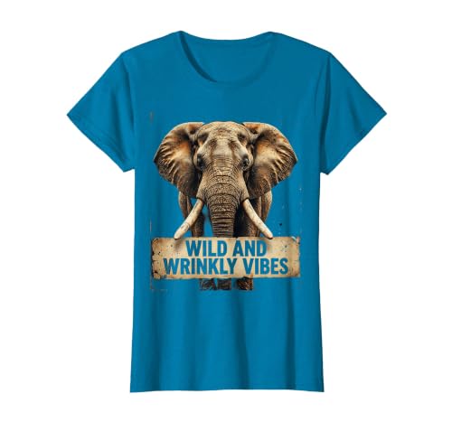 Mademark Wild and Wrinkly Vibes Elephant Graphic Design T-Shirt - Women - size chart