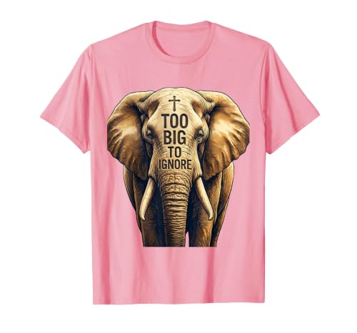 Mademark Too Big To Ignore Bold Elephant Graphic Design T-Shirt - Men - size chart