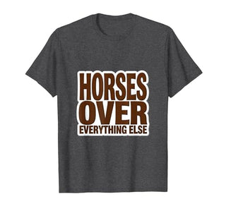 Mademark Horses Over Everything Equestrian Design T-Shirt - Men - size chart