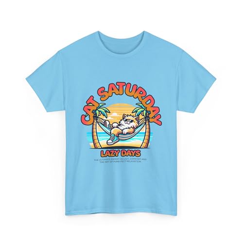 GENERIC cat Unisex Heavy Cotton Tee Sky - size chart