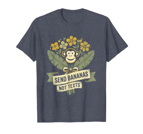 Mademark Send Bananas Not Texts Funny Monkey Design T-Shirt - Men - size chart