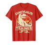 Dinosaur Trainer Halloween Vintage Dinosaur Trainer Halloween Costume Retro Dino Outline T-Shirt - size chart