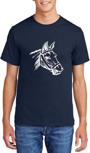 Comical Shirt Horse Graphic Top for Equestrian and Animal Lovers Cotton Tee Adult Youth Tall Men Women - size chart