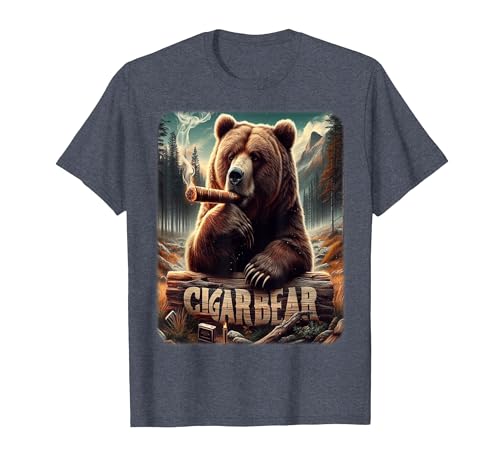 CigarKurt Cigar Smoking Cigar Bear T-Shirt - size chart