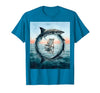 Mademark Shark Fin Circling Deck Chair Cruise Design T-Shirt - size chart