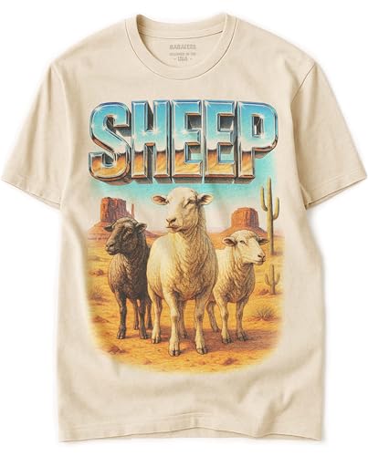 BABATEES Farm Animals Heavy Metal Tshirt for Men, Women & Farmers - 100% Natural Undyed Cotton - size chart