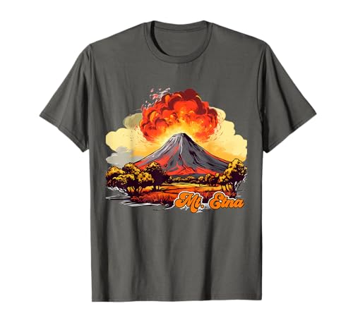 Vintage Style Mount Etna Retro Style Mount Etna T-Shirt - size chart