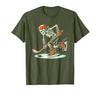Halloween Costume For Hockey Lovers Funny Skeleton Hockey Halloween for Ice Hockey Lovers T-Shirt - size chart