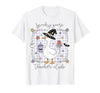 Spooky Goose Teacher Halloween Costume Funny Halloween Silly Goose Witch Spooky Goose Teacher Club T-Shirt - size chart
