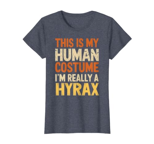 Hyrax Halloween Design This is My Human Costume I'm Really A Hyrax Halloween T-Shirt - size chart