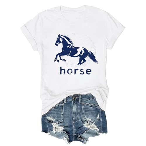 Pukcoun Horse Shirt Horse Lover V-Neck Shirt Retro Graphics T-Shirt Unisex - size chart