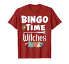 Bingo Time Witches Halloween Bingo Player Novelty Halloween Bingo Time Witches Funny Women Bingo Player T-Shirt - size chart