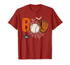 Boo Baseball Halloween Tee Funny Boo Baseball Halloween Sports Men Boys Kids Toddler T-Shirt - size chart