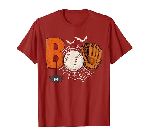 Boo Baseball Halloween Tee Funny Boo Baseball Halloween Sports Men Boys Kids Toddler T-Shirt - size chart