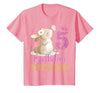 Kids 5th Birthday Rabbit Princess Girl Bunny 5 Years Old T-Shirt — design detail
