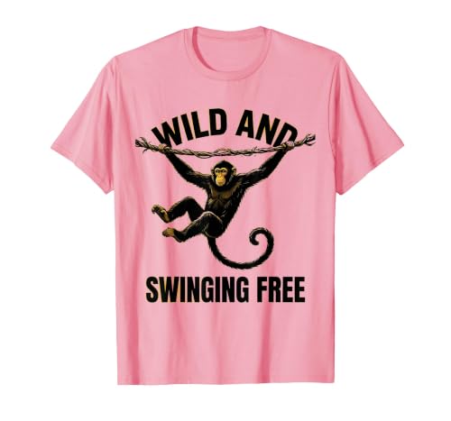 Mademark Wild and Swinging Free Monkey Graphic Design T-Shirt - Men - size chart