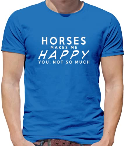 Dressdown Horses Makes Me Happy - Mens Premium Cotton T-Shirt - size chart