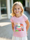 Easter Day Gift for Toddler Boy Baby Girl Tractor Loving Bunny T-Shirt — design detail