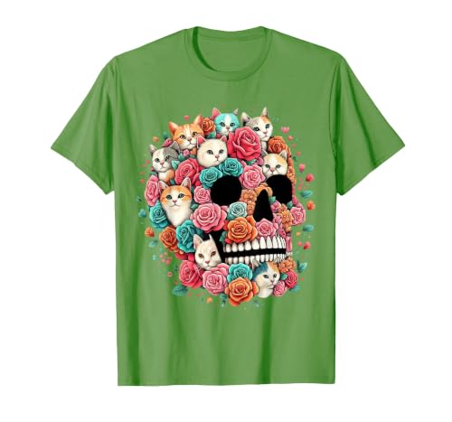 TS - SHOP - Kitty Skeleton Halloween Costume Idea Cat Skull - Kitty Skeleton Halloween Costume Idea T-Shirt - size chart