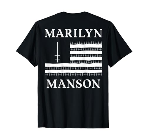 Marilyn Manson Face and Flag T-Shirt - size chart