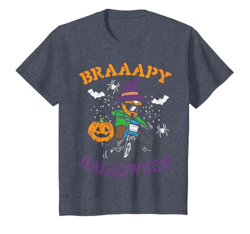 Halloween Shirts For Women Men Kids Boys Girls Motocross Braaapy Halloween Costume Dirt Bike Boys Kids T-Shirt - size chart