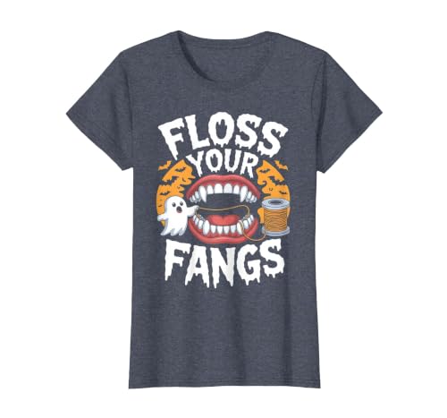 Spooky Dental Office Halloween Dental Crew Ghost Floss Your Fangs Dental Halloween Shirt Dentist Halloween T-Shirt - size