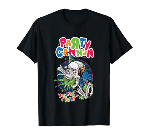 Manic Merch LLC Party Cannon Vomitour T-Shirt - size chart