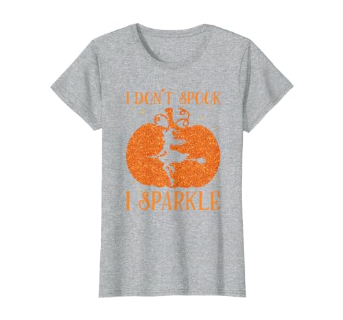 PDUS32 I Don't Spook I Sparkle Funny Halloween I Don't Spook I Sparkle Funny Halloween Girl Witch Pumpkin T-Shirt - size