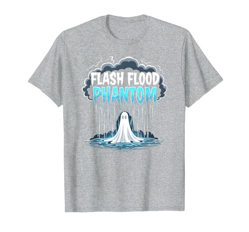 Mademark Halloween Weather Flash Flood Phantom Spooky Storm T-Shirt - size chart