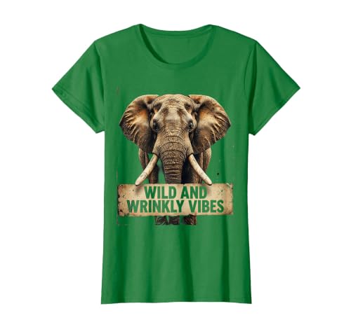 Mademark Wild and Wrinkly Vibes Elephant Graphic Design T-Shirt - Women - size chart
