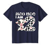 Cow 2nd Birthday Gifts Co. Cow Moo Moo I'm Two - 2 Years Old Cow Lover 2nd Birthday T-Shirt - size chart