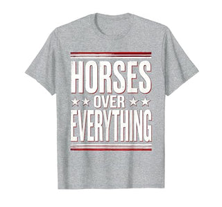 Mademark Horses Over Everything Equestrian Design T-Shirt - Men - size chart