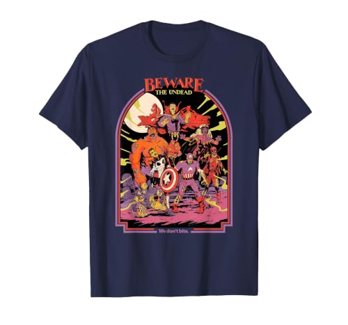 Marvel Zombies Beware the Undead We Don’t Bite Halloween T-Shirt - size chart