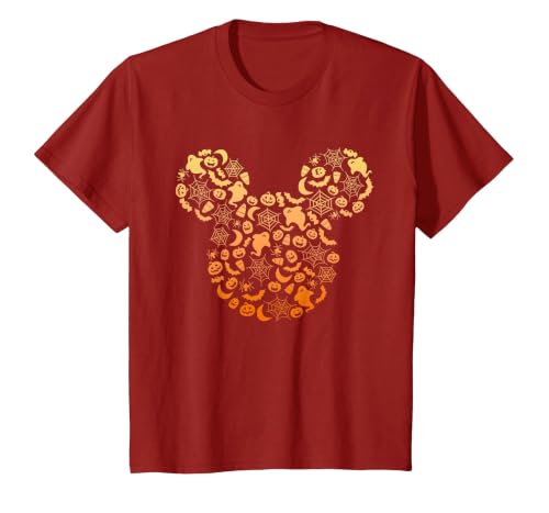 Disney Mickey Mouse Halloween Ghosts & Pumpkins Gradient T-Shirt - size chart