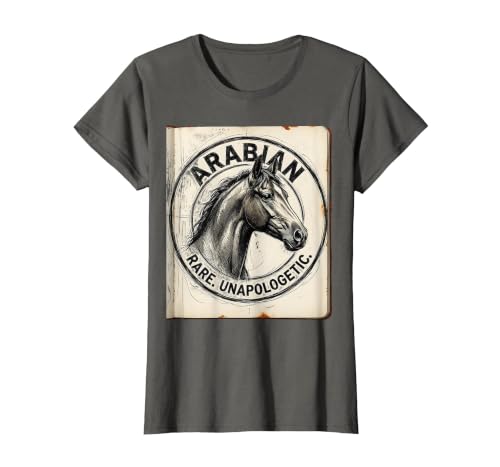 Mademark Arabian Rare Unapologetic Horse Portrait Design T-Shirt - size chart