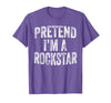 Funny Halloween Party Matching Family Costumes Tee Pretend I'm A Rockstar Costume Family Halloween Rock Star T-Shirt - size