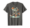 Halloween Costume For Hockey Lovers Funny Skeleton Hockey Halloween for Ice Hockey Lovers T-Shirt - size chart