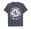 Halloween Witches Spooky Night Graveyard Tonight We Fly Halloween Witch Broomstick Moon T-Shirt - size chart