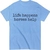 Nusyouc Life Happens Horses Help Equestrian T-Shirt Vintage Horse Lover T Shirt Tops - size chart