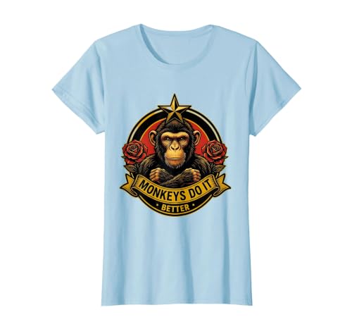 Mademark Monkeys Do It Better Funny Primate Design T-Shirt - Women - size chart