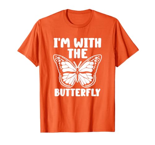 Im With Butterfly Halloween Costume Party Gift I'm with Butterfly Halloween Costume Matching Couples Party T-Shirt - size