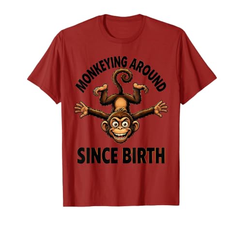 Mademark Monkeying Around Since Birth Funny Monkey Design T-Shirt - Men - size chart