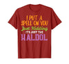 Halloween Nurse Shirts For Women Scrub Costumes Spell Just Kidding Haldol Funny Nurse Halloween RN ICU Women T-Shirt - size