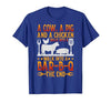Cow A Pig And A Chicken gift idea A Cow A Pig and A Chicken Walk Into A BBQ The End Barbecue T-Shirt - size chart