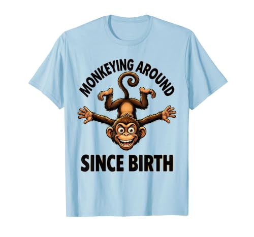 Mademark Monkeying Around Since Birth Funny Monkey Design T-Shirt - Men - size chart