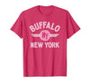 133 Apparel Buffalo NY Buffalo New York Circle NY Pink Print T-Shirt - size chart