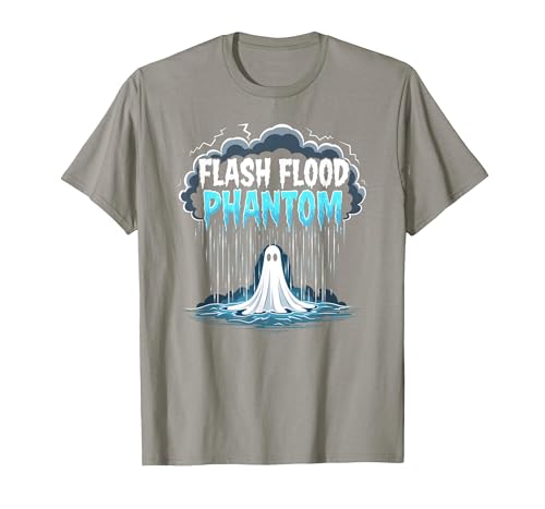 Mademark Halloween Weather Flash Flood Phantom Spooky Storm T-Shirt - size chart