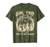 Vitage Girls Trip Salem Halloween Womens Funny Tee Retro Girls Trip Salem 1692 They Missed One Witch Halloween T-Shirt -